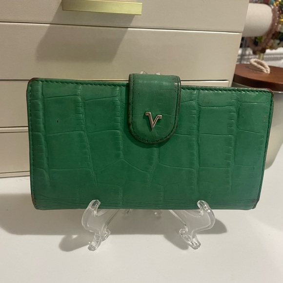 Valentino Rudy Croc Embossed long Bifold wallet UC - Picture 5 of 13